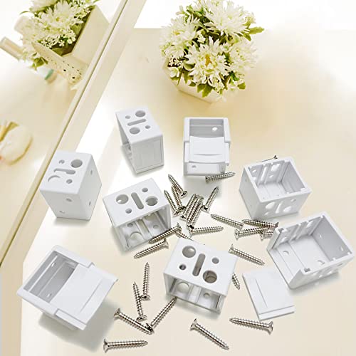 Mini Blind Brackets, 1 Inch Window Blind Brackets for Headrail Holder, Mini Blinds Box Mounting Bracket (4 pcs)