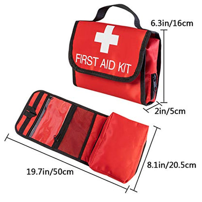 Nylon First Aid Empty Kit,Compact and Lightweight First Aid Bag for Emergency at Home, Office, Car, Outdoors, Boat, Camping, Hiking(Bag Only) (2 Pack Red Foldable) - size: 9.7*8.1 Inch