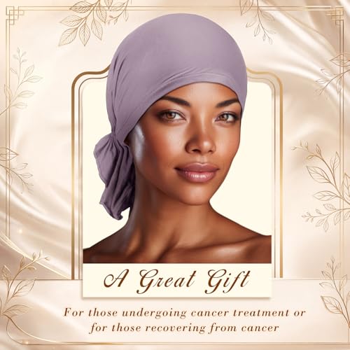 Syhood Slip on Pre Tied Head Scarves for Women - color: Purple Series