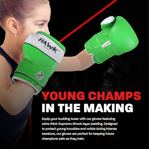 Kids Boxing Gloves for Kids Children Youth Punching Bag Kickboxing Muay Thai Mitts MMA Training Sparring Gloves - color: Green, size: 4 oz