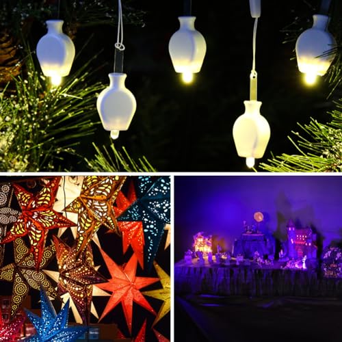 12 Pack Paper Lantern Lights,Palmhill Warm White Paper Lantern String Light - size: 12