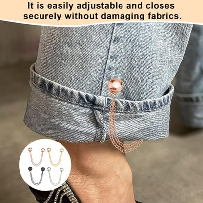 Magnetic Clothing Clips – 8-Pack Secure Fit Clips with Chain for Pants, Shirts, Scarves, Ideal for Women, 4 Colors