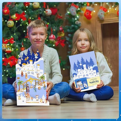 WhatSign Christmas Religious Advent Calendar 2025 - Christmas Nativity Scene Countdown Calendar 24 Days Christian Countdown for Women Kids Adult Teen Girls - color: Nativity