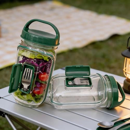 Portable Plastic Salad Case Container with Leak Proof Oats Container Reusable Keep It Fresh Vegetable Storage Box (Cylindrical) - color: Cylindrical