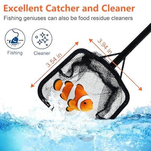 Fish Tank Cleaner Kit, Gravel Vacuum for Aquarium, Fish Tank Aquarium Vacuum Gravel Cleaner, Aquarium Siphon with Magnetic Fish Tank Glass Cleaner, Aquarium Cleaning Tools Water Changer