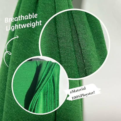 Harewom Muslim Hijab for Women Soft Stretch Headscarf Large Plain Turban Wrap Shawl Head Wrap for Everyday Wear - color: Bright Green Hijab Headscarf