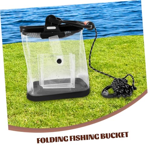 HEMOTON Folding Lightweight Fishing Bucket Transparent Live Fish Container with Oxygen Supply for Camping Hiking and Outdoor Activities Convenient Fish Barrel