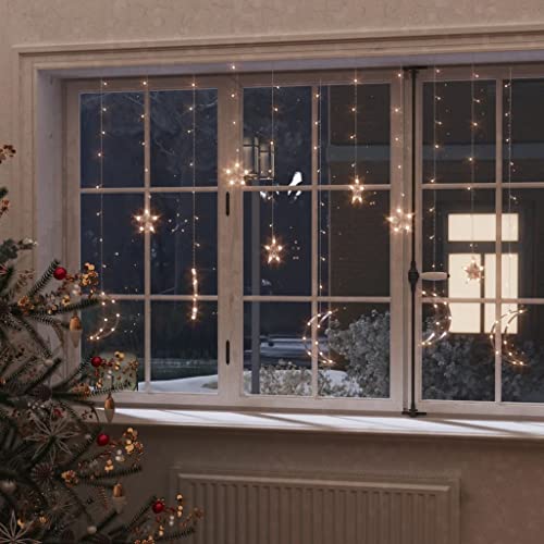 Star and Moon Fairy Lights Remote Control,Christmas Decorations Indoor,Led Fairy Lights,Dorm Decor,Outdoor Indoor Holiday Decorations,with USB Connection,8 Lighting Modes, 138 LED Warm White