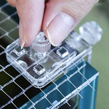2 Pieces Fish Tank Screen Net Holder Clamp Anti-Jump Net Mounting Clip Multifunctional Transparent Acrylic Clamps, 3.8x2.8x3.3cm