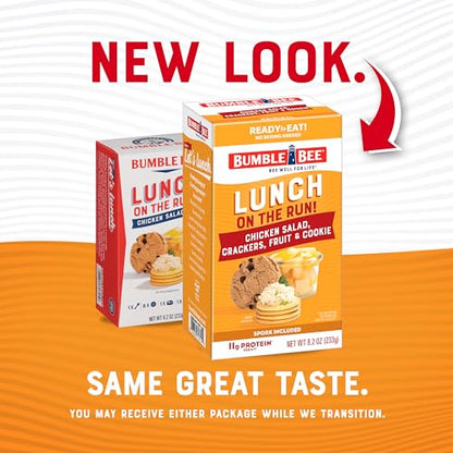 Bumble Bee Lunch On The Run Chicken Salad with Crackers Kit, 8.2 oz - Ready to Eat, Includes Crackers, Cookie & Mixed Fruit - Shelf Stable & Convenient Source of Protein, Easy Open Can - size: 8.2 oz (Pack of 1)