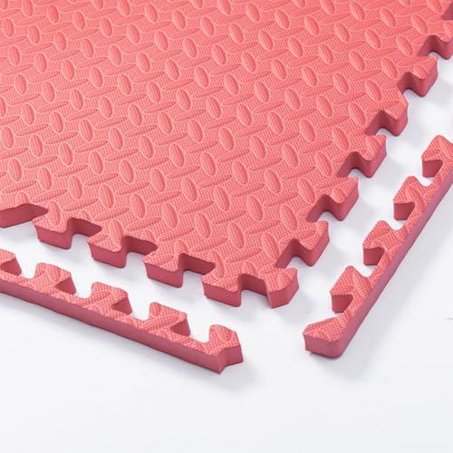 12''x12'' EVA Foam Puzzle Play Mat,5 Pack Interlocking Floor Tiles for Home Gym,Bedroom Crawling Mats Non-Slip Interlocking Carpet Soft Area Rug (Red,0.47'' Thick) - color: Red, size: 0.47'' Thick