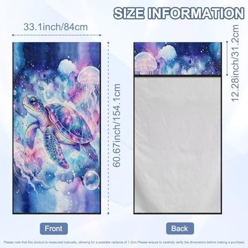 Sea Turtle Print Towel Automotive Seat Covers Jellyfish Print Athletic Towels for Car Seats with Storage Bag Absorbent Microfiber Towels Universal Fit Truck Sedan SUV - color: Blue-Sea Turtle Jellyfish