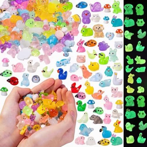 130 pcs Mini Resin Animals Variety Tiny Animals Figures Miniature Little Small Animal Figurines Bulk for Micro Fairy Garden Landscape Accessories Hide Crafts Decor Aquarium - color: Animals-130p