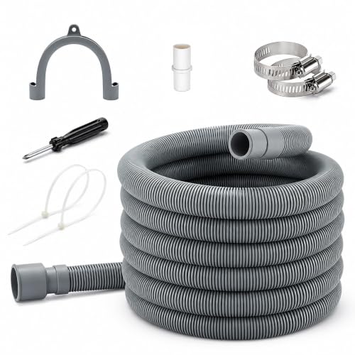 TTFLEX 10 FT Washing Machine Drain Hose Extension, Washer Drain Hose Kit | End 1: 0.8" ID, End 2: 1.2" ID, with Hose Holder, for Washing Machine Outlet Box, Flexible & Kink-Resistant, All-In-One Kit - color: End 1: 1.2"ID;End 2: 0.8"ID, size: 10 FT