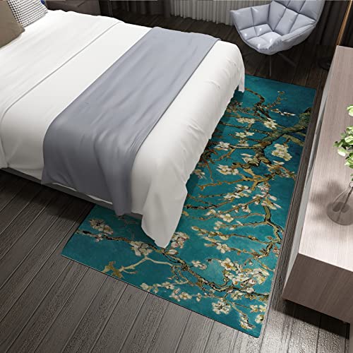 Famous Painting Area Rug Modern Impressionism Artwork Carpet for Living Room Bedroom Dining Home Office Area Rug with Rubber Backing Teal 3'x4' - size: 3'x4'