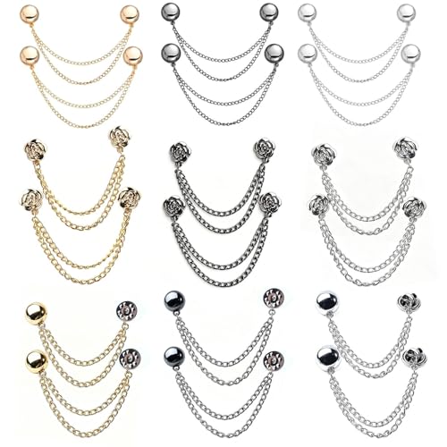 18 PCS Chain Magnetic Suction Seamless Buckle, Multi-Function Magnet Button, Hijab Cuff Clips For Fixing Hem of Clothes Long Pants Legs Sleeves of Shirts
