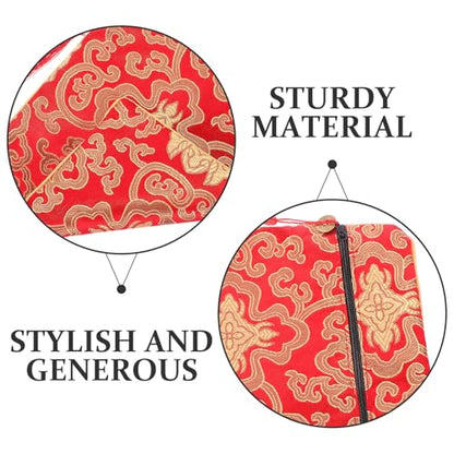 BESTYASH Red Silk Bible Cover Case Organizer Pouch for Books and Documents with Easy Cleaning and Serene Buddhist Atmosphere, and Scripture Carrying