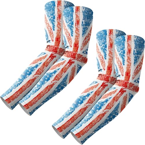 ROXUN Arm Sleeves Cooling UV Sun Protection Sport Compression for Men Women - color: 2 Pairs England Flag