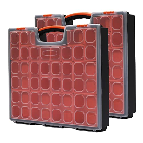 2PCS Multi-Purpose Toolbox, Professional Organizer with 22 Bin Compartments, Box Organizer for Hardware, Screws, Bolts, Nuts, Nails, Tools, Arts - size: 2 PCS Multi-Purpose Toolbox