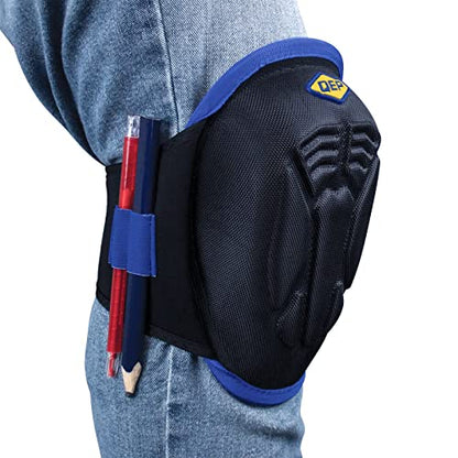QEP F3 Stabilizer Knee Pads with Memory Foam, Gel Cushion, Neoprene Fabric Liner and Pen Storage, Black (79642)