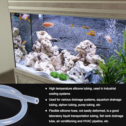 1m(3.3ft) 2mm(0.08") ID x 3mm(1/8") OD Silicone Tubing Clear Industrial Plastic Tubing Pure Silicone Hoses for Pump Siphoning Draining Irrigation Brewing - color: Clear, size: 0.08" x 1/8"