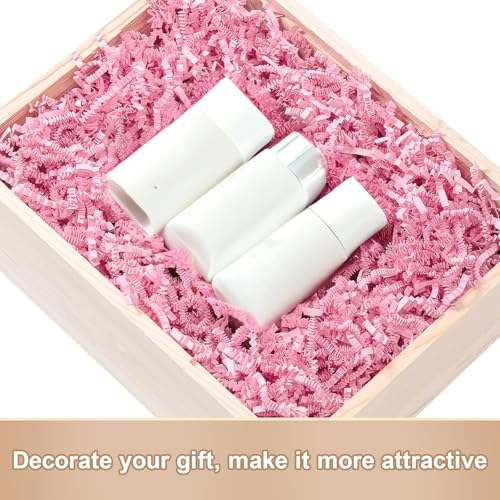 Wowxyz 1 LB Crinkle Cut Paper Shred Pink Crinkle Shredded Paper for Gift Baskets - Gift Box Bag Filler - Confetti Stuffing for Birthday, Holiday Present Packaging Wrapping - color: Pink