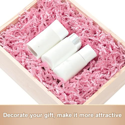 Wowxyz 1 LB Crinkle Cut Paper Shred Pink Crinkle Shredded Paper for Gift Baskets - Gift Box Bag Filler - Confetti Stuffing for Birthday, Holiday Present Packaging Wrapping - color: Pink