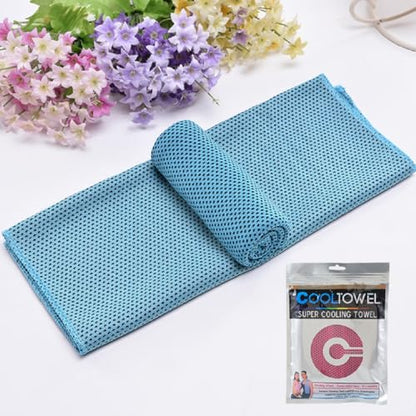 3 Count Cooling Sports Towels, Breathable Fast-Drying Towel for Workout, Hiking, Running & Fitness - color: Light Blue