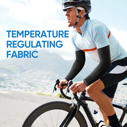APEXUP Cooling Arm Sleeves for Men Women, UV Sun Protection UPF 50, Volleyball Arm Sleeves Compression Sleeves for Outdoor - color: 1 Black+1 White+1 Gray+1 Dark Gray