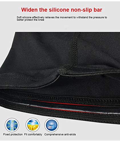 PISIQI Knee Pads Compression Pads Long Leg Sleeve Collision Avoidance Brace Protection Knee Sleeve for Basketball Football Volleyball Cycling (1 Pair) - color: Black, size: Large