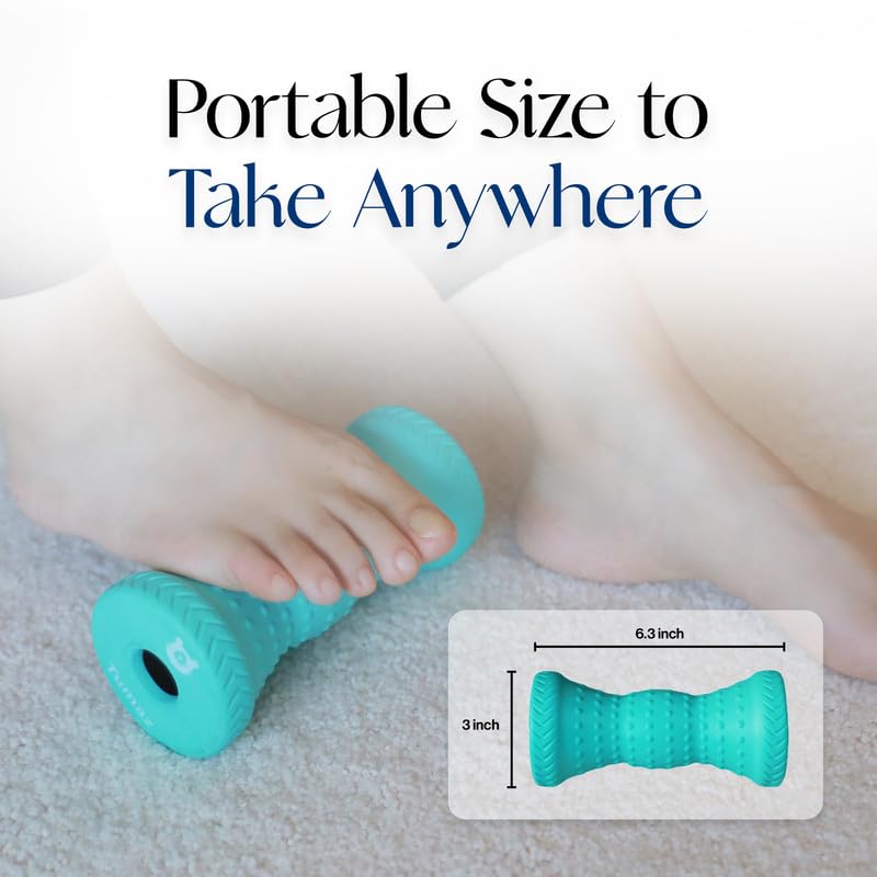 Tumaz Foot Roller for Deep Tissue Massage & Reflexology | Ergonomic Roller | Deep Tissue Massage | Reflexology | Portable Design | Ideal for Foot Recovery - color: Turquoise