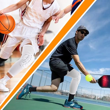 Basketball knee pads, compression leg covers for teenagers and adults, wrestling knee pads, football volleyball, pickleball, weightlifting knee pads (1 white long knee pad, X-Small) - color: White-1, size: X-Small