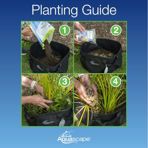 Aquascape Heavy Duty Aquatic Plant Pot with Handles, Non-Woven Geotextile, 12 inch Dia (30.5 cm), Black, 47003 - size: 12 Inch Dia.