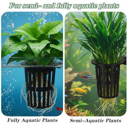 Telooco 4 Pcs Upgraded Large Aquarium Plant Holder with 3 Sizes Extension Hooks and 8 Suction Cups for Fish Tank Aquaponic Plant Cultivation and Hanging Aquatic Plants Aquascape Decorations (Black)