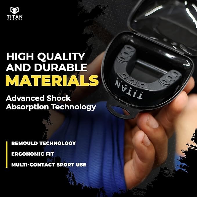 Mouth Guard Boxing, Dual-Layer Boil & Bite Mouthguard, Adult | Premium Dual-Layer | Case Included | Adult & Youth Custom-Fit Mouthpiece | Football, MMA, Hockey, Lacrosse, BJJ, Basketball - color: Solid Gold, size: Adult Age 11+