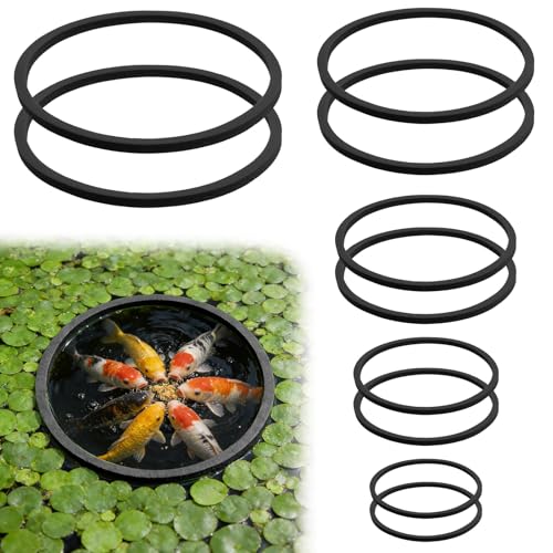 10 Pcs Fish Feeding Ring, 5 Sizes Aquarium Floating Plant Barrier, Round Floating Rings EVA Feeder Rings Float Plant Corral Fish Tank Accessories for Goldfish, Betta