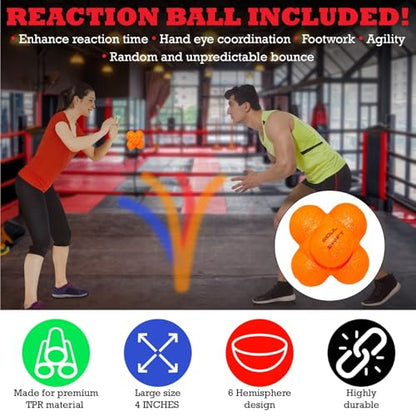 Soul Shift - Boxing Reflex Ball – Dual Competition Set | 2 Adjustable Headbands + 2 Training Balls + App Included | Speed, Agility & Hand-Eye Coordination for Adults & Kids | MMA Training Equipment - style: Family Pack (No App - 4 Balls - Reaction Ball -