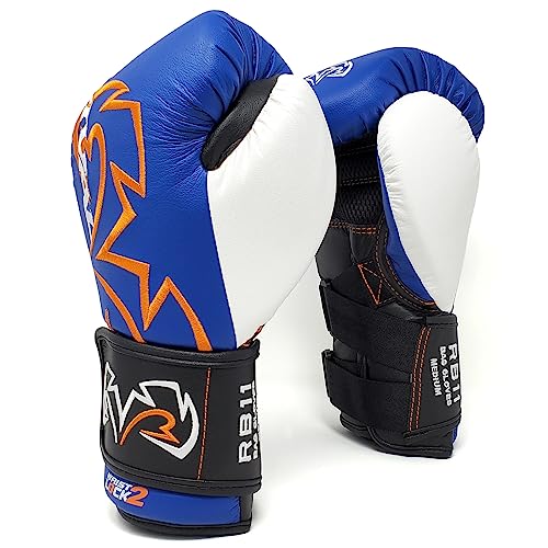 RIVAL Boxing RB11 Evolution Heavy Bag Gloves, with a High-Density, Power-Transmitting Foam and Microfiber Outer - color: Blue, size: Large