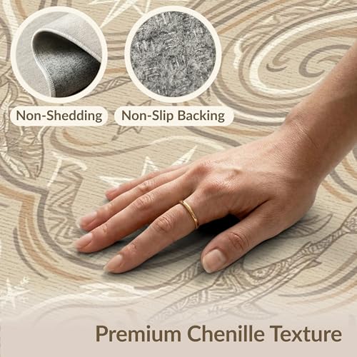 4'x6' Washable Geometric Shark Accent Rug, Beige Non-Shedding Small Carpet Pet Friendly & Non-Slip for Playroom, Bedroom, Reading Nook | Ref:2067662 - color: Beige/Pattern 20, size: 4' x 6' (Rectangular)