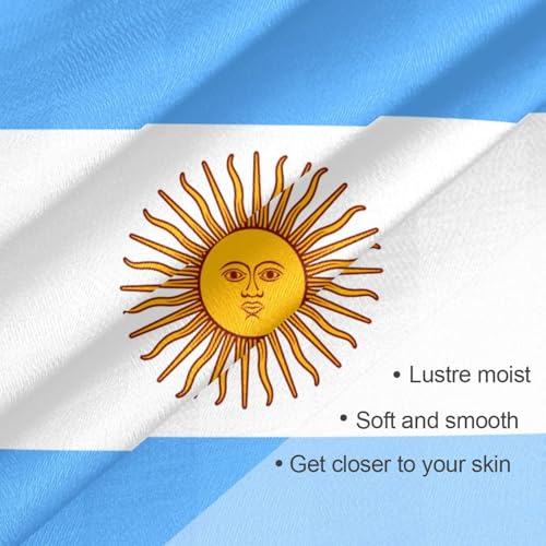 Bandana Square Head Scarf for Women Satin Hair Wrap Fashion Headband 27" - color: Argentina Flag