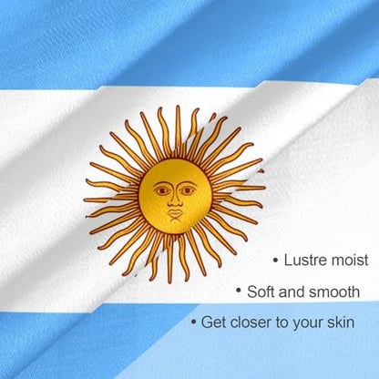 Bandana Square Head Scarf for Women Satin Hair Wrap Fashion Headband 27" - color: Argentina Flag