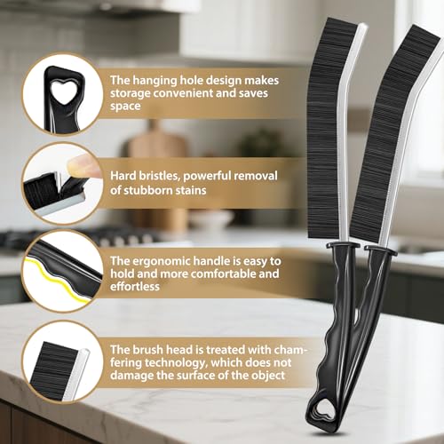15Pcs Household Gap Cleaning Brush Set, Grout Cleaner Brush, Hard Bristle Crevice Cleaning Tool, Deep Cleaning of Kitchens and Bathrooms' inaccessible Corners and Recesses
