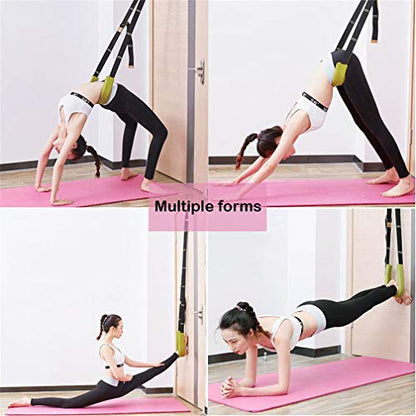 Back bend Assist Trainer - Improve Back and Waist Flexibility, Door Flexibility Stretching Strap, Home equipment for Ballet, Dance, Yoga, Gymnastics, Cheerleading, Splits - color: red
