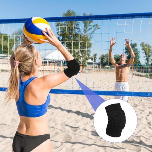 1 Pair Elbow Pads, Breathable Arm Brace Pads Anti-Collision Elbow Protector Strap Support Fitness Volleyball Basketball Tennis Golfers Arm Protector with Padded for Men and Women Elderly (Black, S)