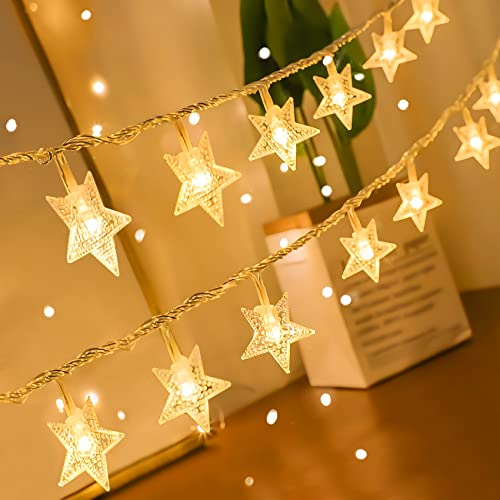 ANJAYLIA 40 LED Star Lights, 20FT Battery Operated Fairy Light, Warm White - size: 20 Feet 1 Pack