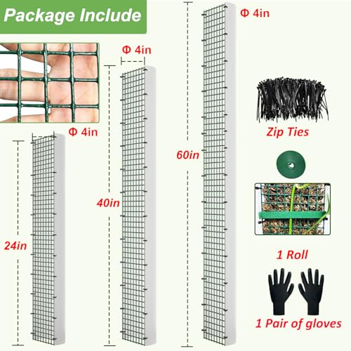 60"/40"/24" Metal Moss Pole, D Shape Sphagnum Moss Pole, Moss Poles for Climbing Plants, Monstera, Indoor Climbing Plants (1 Each of 60" 40" 24") - style: 1 Each of 60" 40" 24"