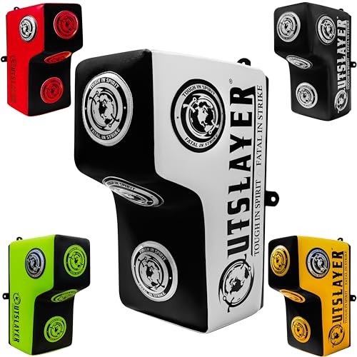 Outslayer Wall Mount Punching Bag - Space-Saving Boxing Training Equipment for Hooks, Uppercuts, Straight Combinations - High Density Foam, Wall Mounted Uppercut Boxing Bag - color: White