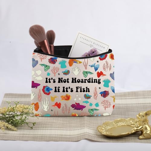 Colorful Betta Fish Gift It's Not Hoarding If It's Fish Cosmetic Bag Aquarium Lovers Gift (If It's Fish Bag)