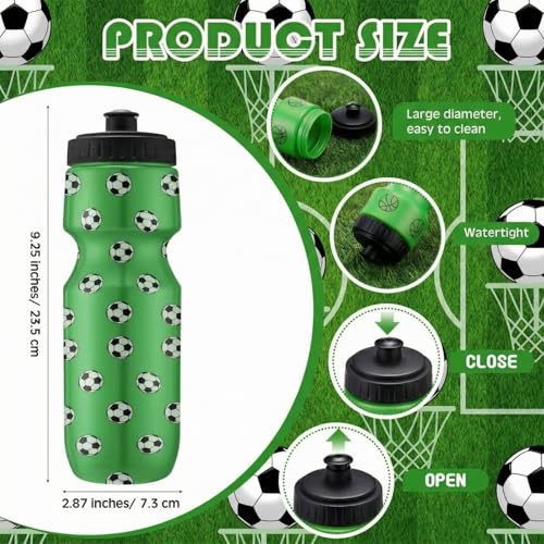 Reallnaive Party Favors Gifts, 24 oz Water Bottles Reusable Sport Squeeze Drinking Cup, Eat Sleep Drawstring Bag Cinch Sack Sport Pack for School Team Gift Event Accessories - style: Soccer