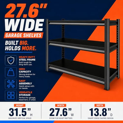 Fish Tank Stand, Freestanding Aquarium Stand with Storage Shelves for Living Room and Office, Heavy Duty Metal Fish Tank Table Fits 20-29 Gallon Terrariums, Black, 3-Tier, 31.5"H×27.6"W×13.8"D - size: 3-Tier, 31.5"H×27.6"W×13.8"D